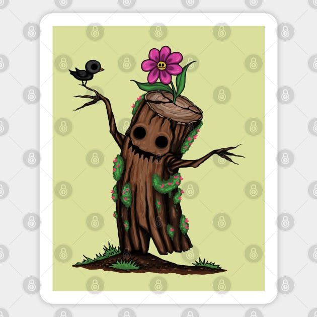 Blooming tree stump Magnet by Raluca Iov